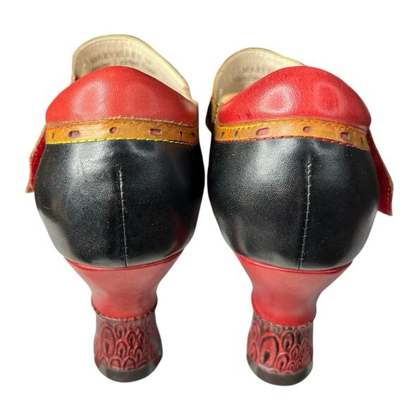 L’artiste X Spring Step Women’s Mary Ellen Red Black Mary Jane Size 39 US 8.5 - Picture 8 of 11